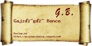 Gajzágó Bence névjegykártya