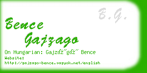 bence gajzago business card